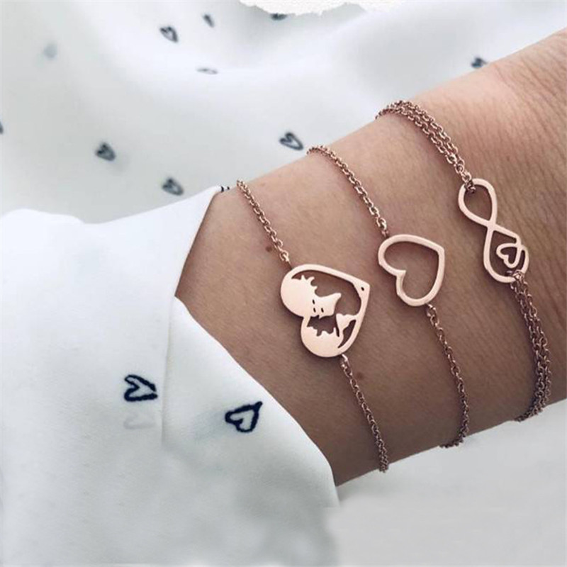 Modyle 3Pcs/set Bohemian Rose Gold Color Heart Bracelet for Women Fashion Map Heart Shaped Wedding Bracelets Bangles Dropship
Modyle 3Pcs/set Bohemian Rose Gold Color Heart Bracelet for Women Fashion Map Heart Shaped Wedding Bracelets Bangles Dropship