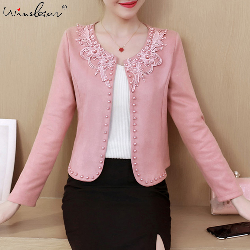 Spring Women Suede Blazer Cardigans No Button Lace Embroidery Beading Short Coat Long Sleeve Cape Jacket Plus Size -4XL C03301B, Pink
Spring Women Suede Blazer Cardigans No Button Lace Embroidery Beading Short Coat Long Sleeve Cape Jacket Plus Size -4XL C03301B, Pink