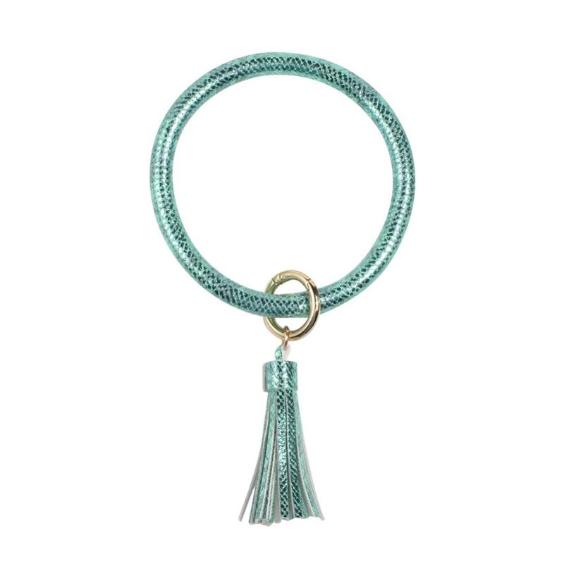 2020 Trendy Colorful PU Leather Bangle Big Round Shiny Print Tassel Keychain Bracelet for Women Fashion Keyring Bangle Wholesale
2020 Trendy Colorful PU Leather Bangle Big Round Shiny Print Tassel Keychain Bracelet for Women Fashion Keyring Bangle Wholesale