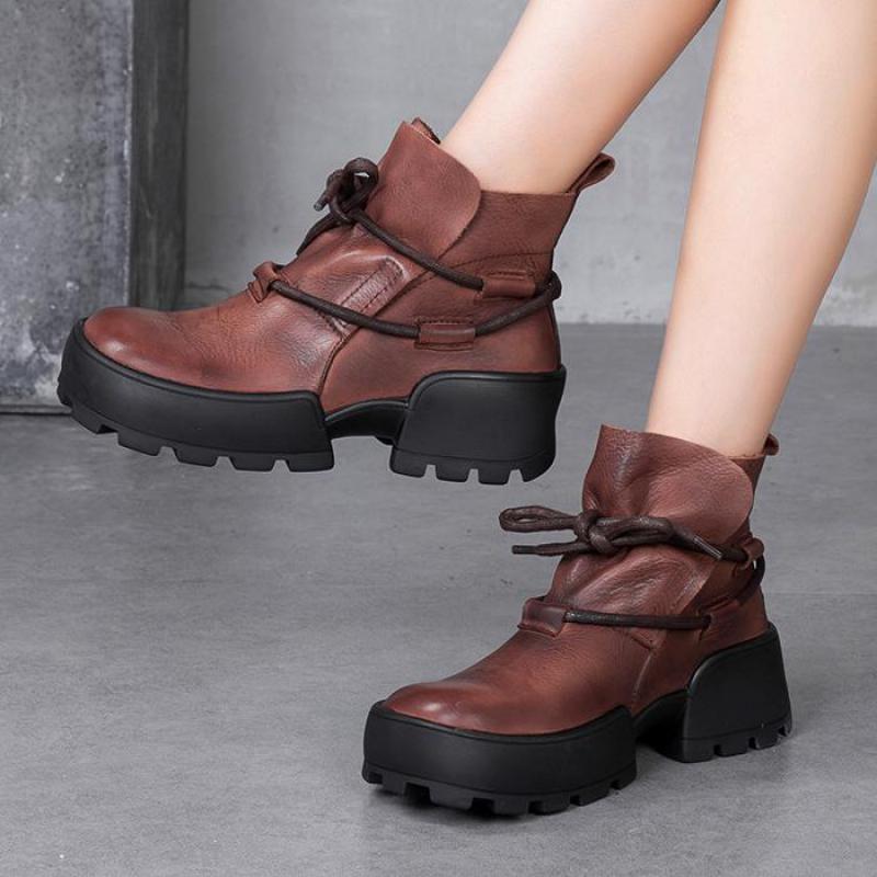 Johnature Women Boots 2020 New Genuine Leather Lace-up Women Shoes Handmade Retro Casual Concise Sewing Ankle Platform Boots, Black
Johnature Women Boots 2020 New Genuine Leather Lace-up Women Shoes Handmade Retro Casual Concise Sewing Ankle Platform Boots, Black