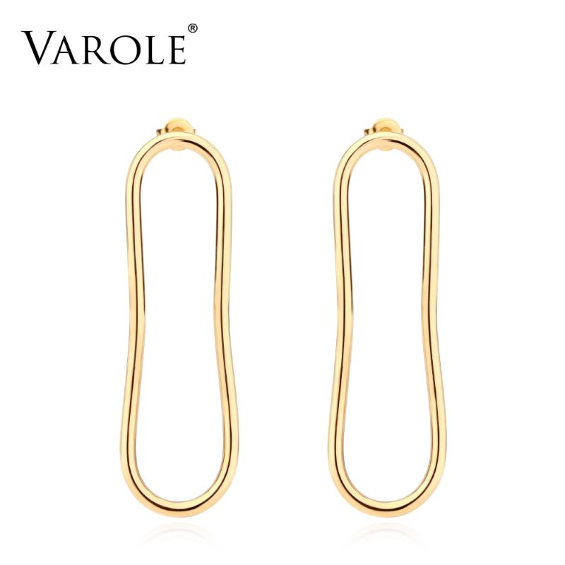 VAROLE Simple Style Smooth Lines Drop Long Round Earrings for Women 100% Copper High Quality Gold Plated Earring Wholesale Gift 
VAROLE Simple Style Smooth Lines Drop Long Round Earrings for Women 100% Copper High Quality Gold Plated Earring Wholesale Gift