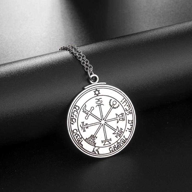 Teamer Pentacle of Jupiter Talisman Amulet Star Pendant Necklace Two Sides Round Pendant Vintage Jewelry Adjustable Link Chain
Teamer Pentacle of Jupiter Talisman Amulet Star Pendant Necklace Two Sides Round Pendant Vintage Jewelry Adjustable Link Chain