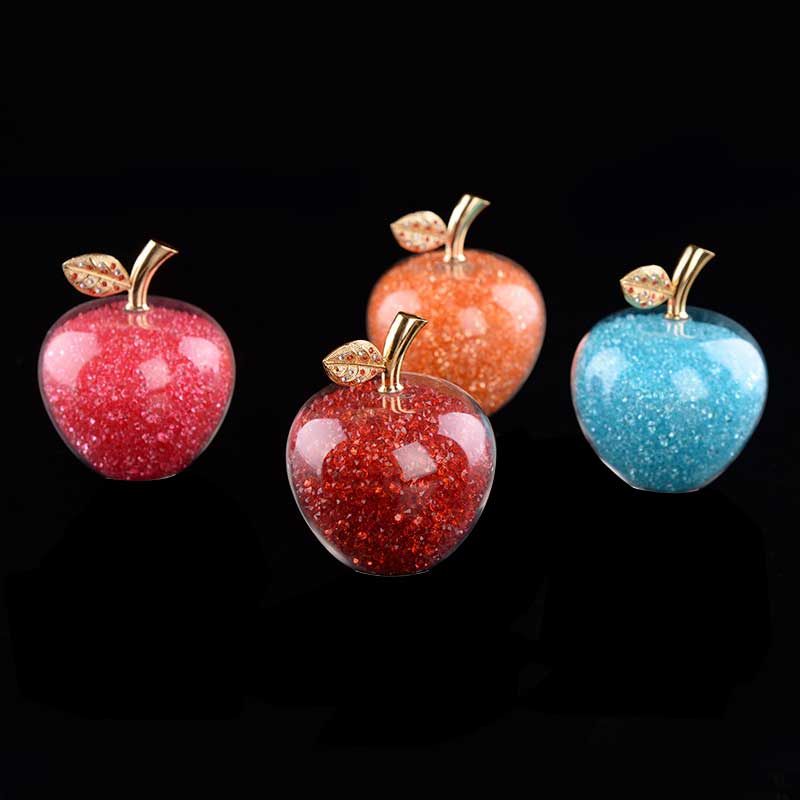 Colorful Crystal Craft Glass Apple Paperweight with Diamond Natural Stone Home Decor Ornament Fruit Figurines Gift Souvenir
Colorful Crystal Craft Glass Apple Paperweight with Diamond Natural Stone Home Decor Ornament Fruit Figurines Gift Souvenir