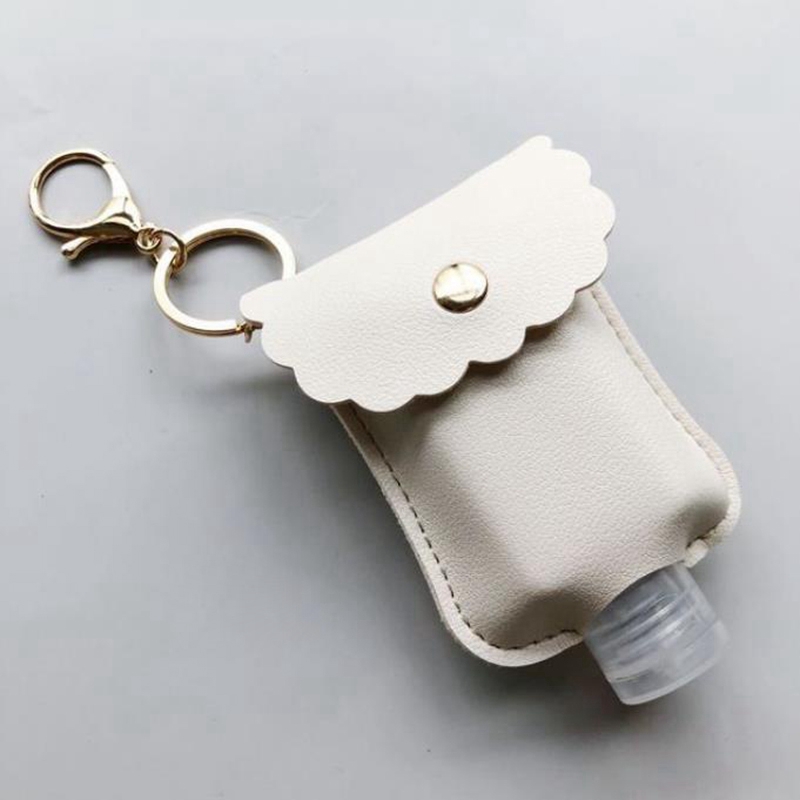 Sanitizer Bottle Holder PU Leather Hand Sanitizer Holder 60ML Perfume Hand Soap Case Bags Sanitizer Keychains Christmas Gift 20pcs D5938
