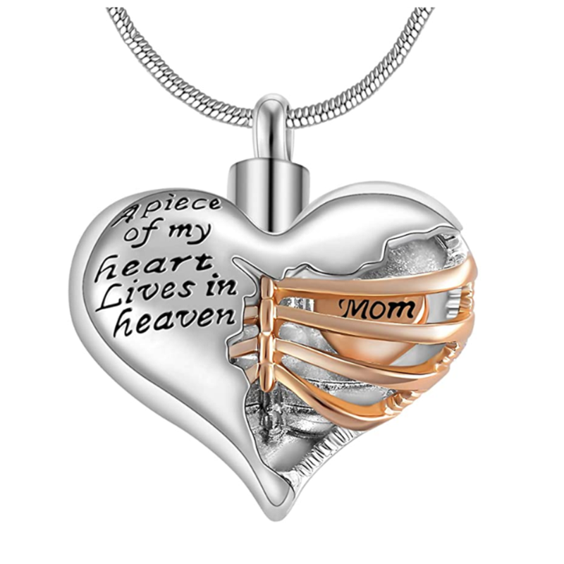A Piece of My Heart Lives in Heaven Memorial Urn Heart Cremation Necklace,Men/Women Pendant Keepsake Jewelry
A Piece of My Heart Lives in Heaven Memorial Urn Heart Cremation Necklace,Men/Women Pendant Keepsake Jewelry