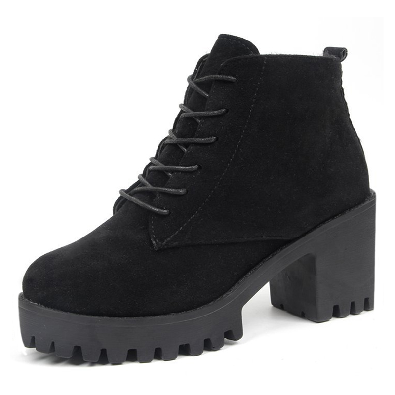 Boots Female 2020 Autumn and Winter New Retro Suede Lace Women's Booties Round Head Solid Color High Heel Aankle Boots, Black
Boots Female 2020 Autumn and Winter New Retro Suede Lace Women's Booties Round Head Solid Color High Heel Aankle Boots, Black
