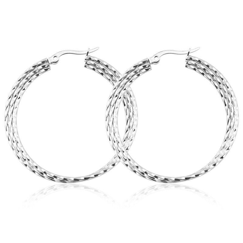 MxGxFam Titanium steel 3 Line Circle Big Hoop Earrings (1pair) For Women Ho't Jewelry Europe 4 Gold Color 3 Size Choices
MxGxFam Titanium steel 3 Line Circle Big Hoop Earrings (1pair) For Women Ho't Jewelry Europe 4 Gold Color 3 Size Choices