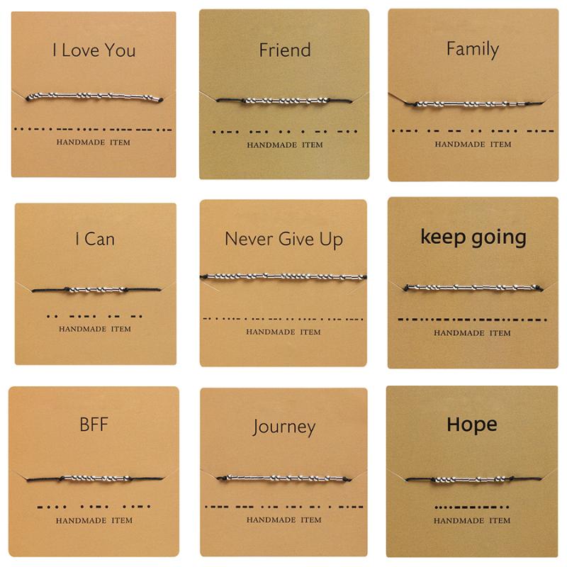 Morse Code Bracelet Charm Beads Bracelets Valentines Friendship Bracelet Black String Handmade Adjustable Gift Women Men Jewelry
Morse Code Bracelet Charm Beads Bracelets Valentines Friendship Bracelet Black String Handmade Adjustable Gift Women Men Jewelry