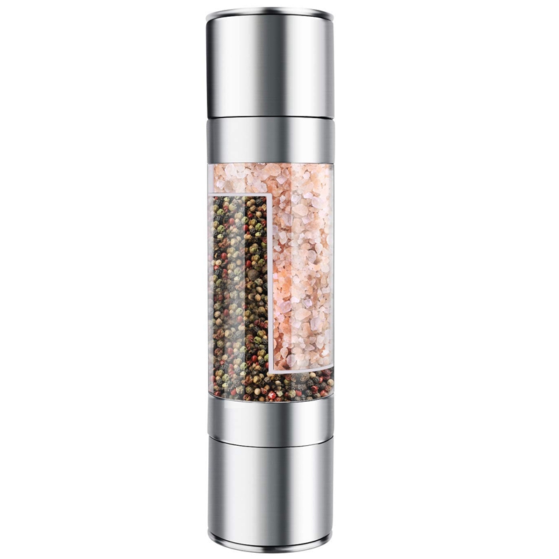 JEYL Stainless Steel Salt And Pepper Grinder 2 In 1 Manual Salt & Pepper Mill Shakers Refillable With Dual Adjustable Coarseness
JEYL Stainless Steel Salt And Pepper Grinder 2 In 1 Manual Salt & Pepper Mill Shakers Refillable With Dual Adjustable Coarseness