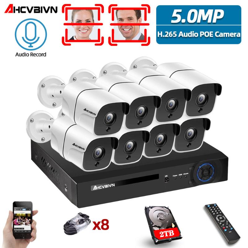 AHCVBIVN H.265 8CH 5.0MP POE IP Camera System With Weatherproof IP Camera CCTV Video Recorder Kit Face-Recording 
AHCVBIVN H.265 8CH 5.0MP POE IP Camera System With Weatherproof IP Camera CCTV Video Recorder Kit Face-Recording