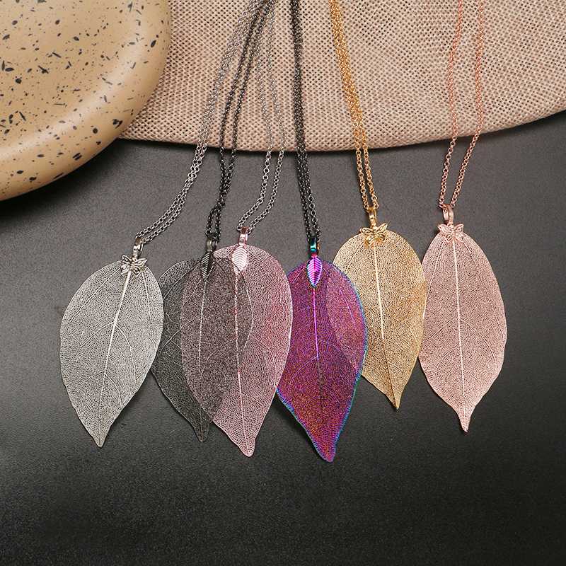 Fashion Natural Leaf Necklace Pendant For Women Handmade Real Leaves Necklace Female Collar Chain 6 Colors Jewelry Party Gift
Fashion Natural Leaf Necklace Pendant For Women Handmade Real Leaves Necklace Female Collar Chain 6 Colors Jewelry Party Gift