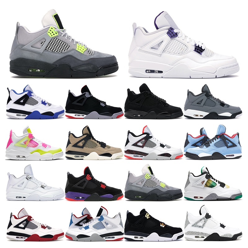 2020 Mens trainers basketball shoes 4s jumpman 4 Sail Union Noir Guava Ice Black Cat White cement Purple womens men sports sneakers fashion, 11 bred
2020 Mens trainers basketball shoes 4s jumpman 4 Sail Union Noir Guava Ice Black Cat White cement Purple womens men sports sneakers fashion, 11 bred
