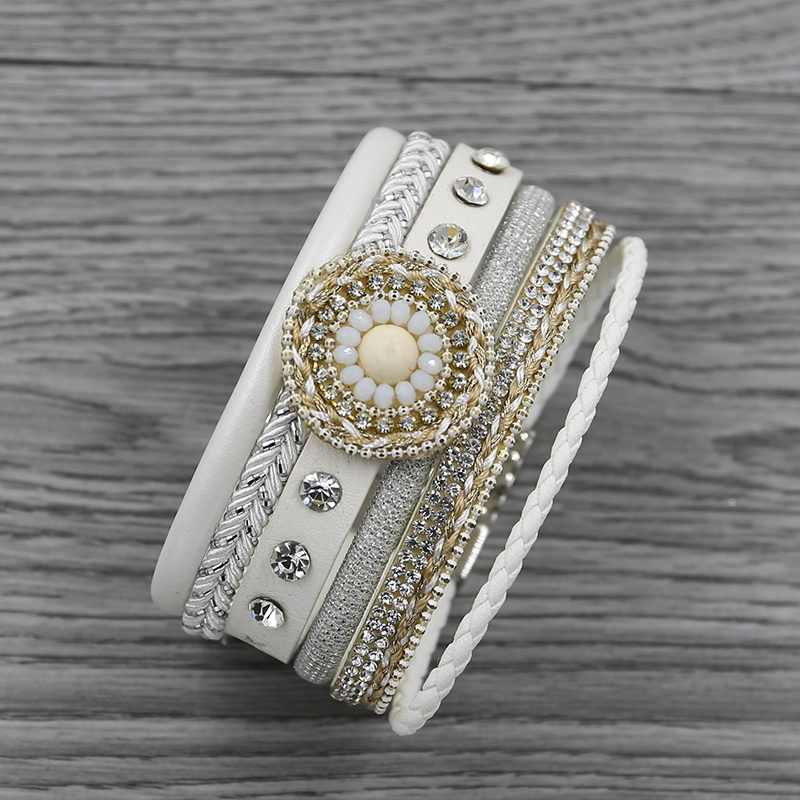 Strathspey Leather Bracelet For Women 2020 Handmade Braided Bracelets Crystal Beaded wide bracelet rhinestone beads jewelry
Strathspey Leather Bracelet For Women 2020 Handmade Braided Bracelets Crystal Beaded wide bracelet rhinestone beads jewelry