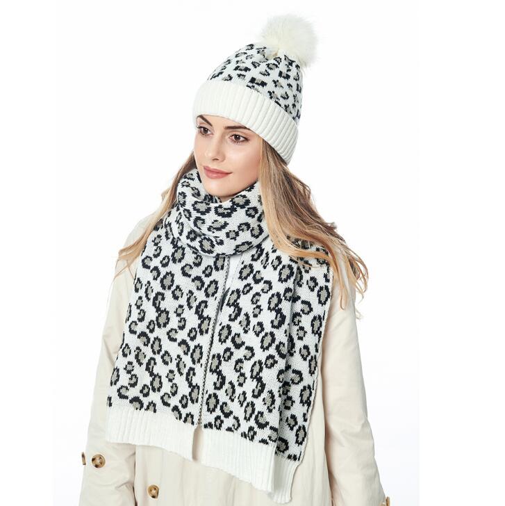 New Winter War Fur Ball Pompon Leopard Hat Scarf Thicken Warm Print Leopard Beanies Long Scarf For Women Knitted Caps Scarves
New Winter War Fur Ball Pompon Leopard Hat Scarf Thicken Warm Print Leopard Beanies Long Scarf For Women Knitted Caps Scarves