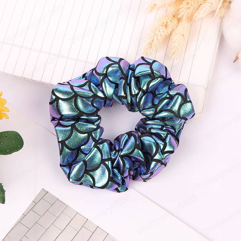 New Glitter Colorful Hair Scrunchies Women Elastic Hair Bands Girls Headwear Bright Color Silk Ponytail Holder Hair Tie Accessories