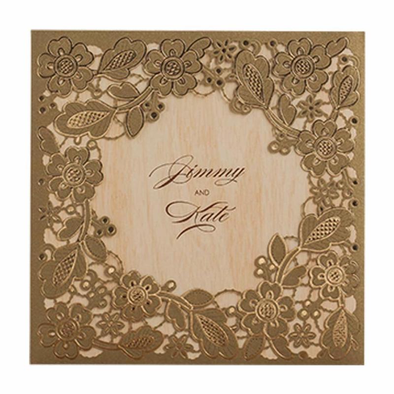 6 x 6 inch 50Pcs Gold & White Floral Square Laser Cut Wedding Invitations Card, Blank Engagement Invitation Sleeve with Envelope
6 x 6 inch 50Pcs Gold & White Floral Square Laser Cut Wedding Invitations Card, Blank Engagement Invitation Sleeve with Envelope