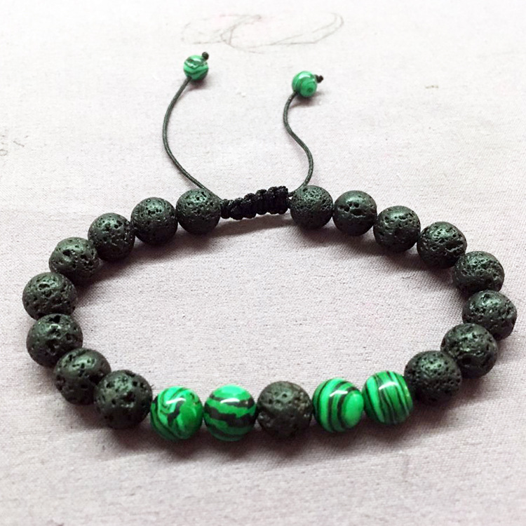 Natural Stone Lava Matte Adjustable Bracelet Men Women Black Volcanic Beads Buddha Yoga Weaving Bracelets Hand Braided Jewelry