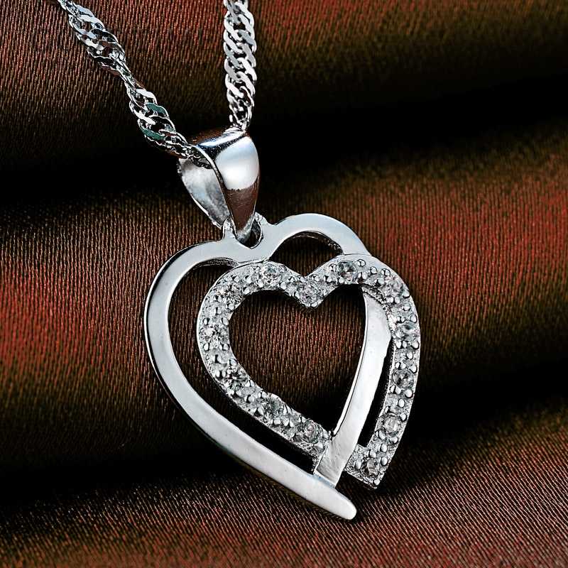 Fashion Love Heart Pendant Necklace For Women 925 Sterling Silver Rhinestone Necklace Jewelry Accessories For Wedding Party
Fashion Love Heart Pendant Necklace For Women 925 Sterling Silver Rhinestone Necklace Jewelry Accessories For Wedding Party