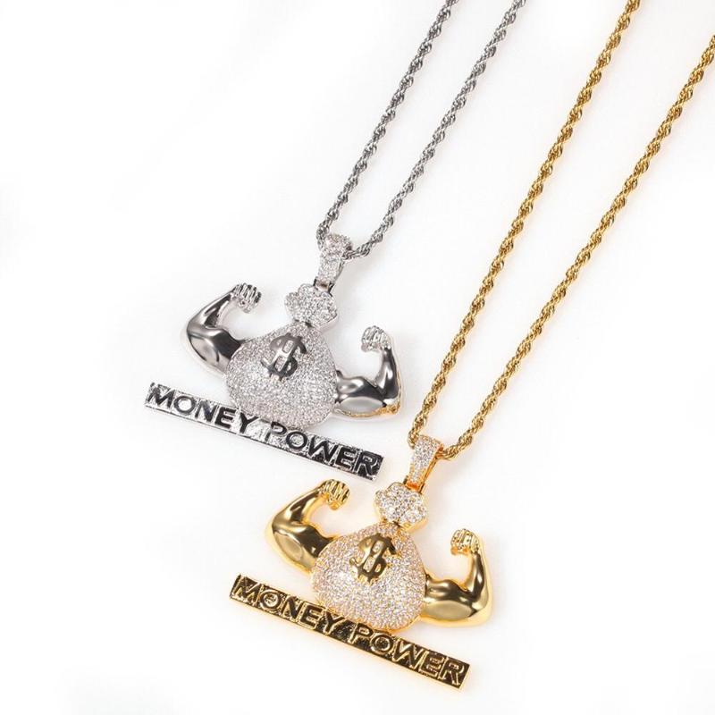 Hip Hop Dollar bag MONEY POWER Pendant Necklaces Copper pave Zircon Tide Brand Necklace For Men's Rock Fashion Trendy Jewelry
Hip Hop Dollar bag MONEY POWER Pendant Necklaces Copper pave Zircon Tide Brand Necklace For Men's Rock Fashion Trendy Jewelry