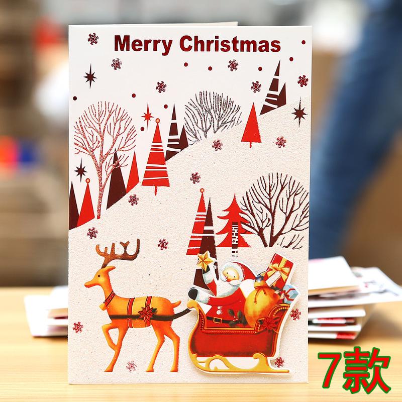 2020 Christmas card Blessing card message Cartoon greeting postcard thank you cards with envelopes New Year gift