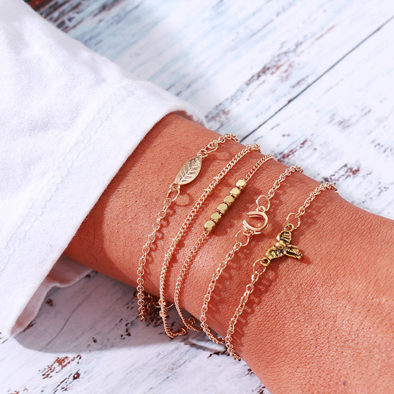 ANOMOKAY New Design Gold Color Elephant Leaf Chain Link Wrap Bracelet Set for Women Vintage Style Multiple Bracelet Jewelry Gift
ANOMOKAY New Design Gold Color Elephant Leaf Chain Link Wrap Bracelet Set for Women Vintage Style Multiple Bracelet Jewelry Gift