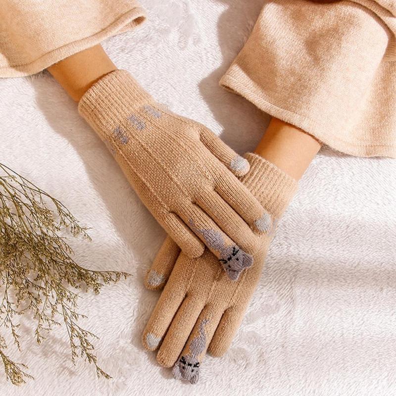 Warm Winter Knitted Full Finger Touchable Screen Gloves Mittens Women Cute Cartoon Cats Gloves Handschoenen Guantes
Warm Winter Knitted Full Finger Touchable Screen Gloves Mittens Women Cute Cartoon Cats Gloves Handschoenen Guantes