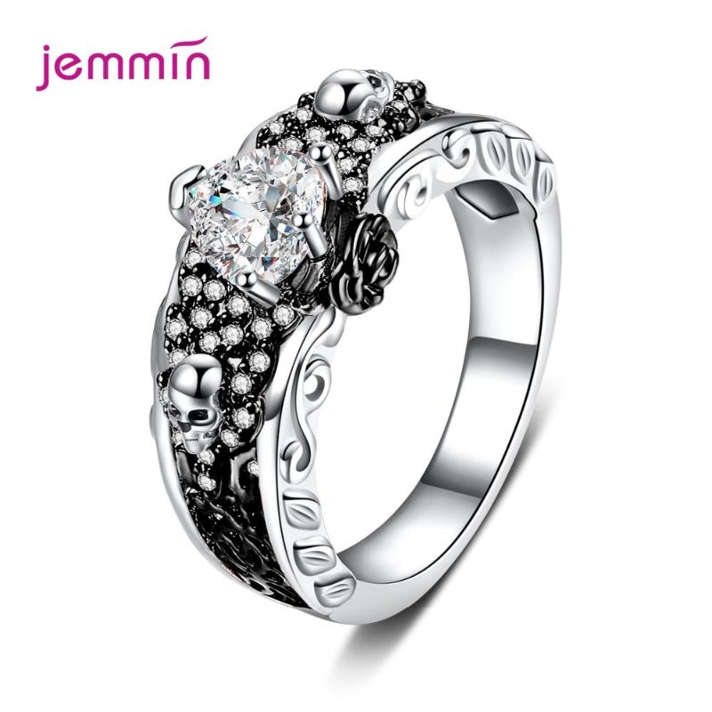 Boutique Women Men Gothic Punk Style Skull Rings Skeleton Heart CZ Crystal 925 Sterling Silver Finger Ring Hip Hop Jewelry
Boutique Women Men Gothic Punk Style Skull Rings Skeleton Heart CZ Crystal 925 Sterling Silver Finger Ring Hip Hop Jewelry