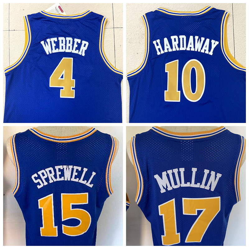 Wholesale #4 Chiris Webber #17 Chris Mullin #15 Latrell Sprewell #10 Tim Hardaway Basketball Jersey All Stitched Mesh Jersey Free Shipping, Black
Wholesale #4 Chiris Webber #17 Chris Mullin #15 Latrell Sprewell #10 Tim Hardaway Basketball Jersey All Stitched Mesh Jersey Free Shipping, Black