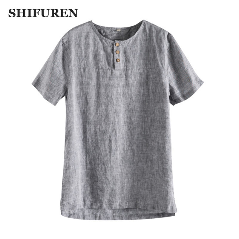 SHIFUREN Summer Breathable Short Sleeve Men Shirts 100% Pure Linen Henry Collar Causal Male Social Shirts Tops Solid Color, Khaki
SHIFUREN Summer Breathable Short Sleeve Men Shirts 100% Pure Linen Henry Collar Causal Male Social Shirts Tops Solid Color, Khaki