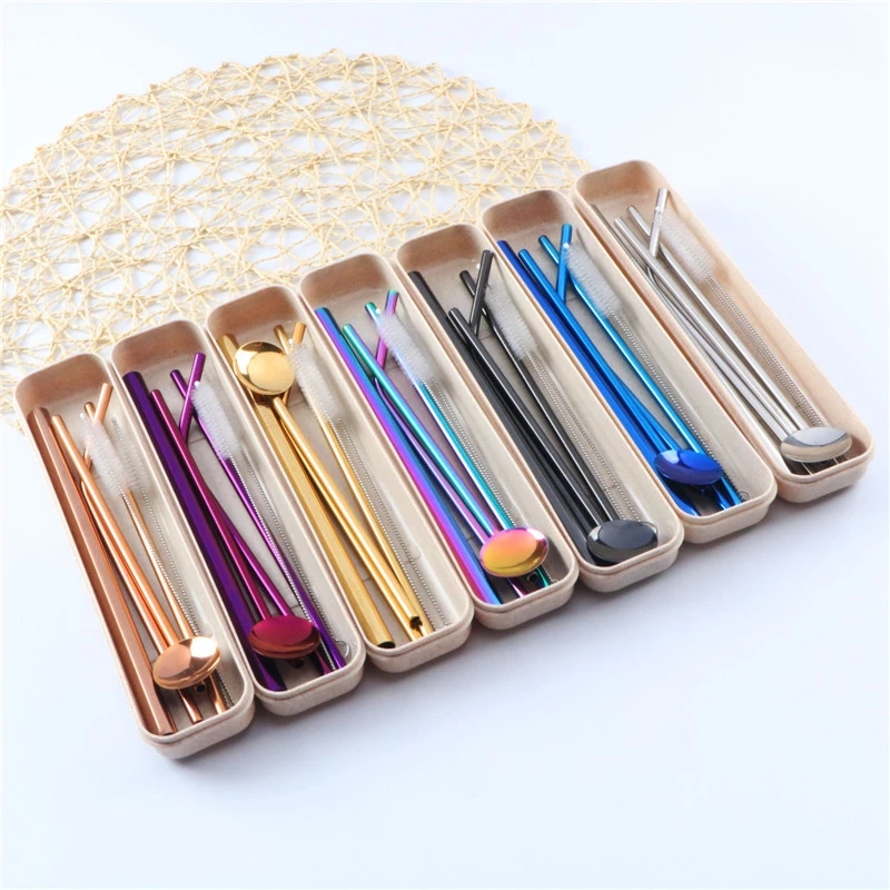 Drinking Straw Set Stainless Steel Straws Bent Straight Colorful Metal Straw Reusable Straw With Cleaning Brush Bar Accessories HHF1044
Drinking Straw Set Stainless Steel Straws Bent Straight Colorful Metal Straw Reusable Straw With Cleaning Brush Bar Accessories HHF1044