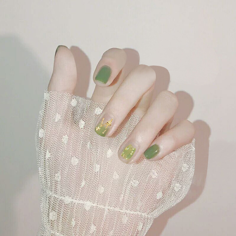 24Pcs Gold Star Moon False Nail Gold Decoration Summer Style Green Fake Nails Press On Nails Manicure Nail Art Tips With Glue, Jp1032-b3
24Pcs Gold Star Moon False Nail Gold Decoration Summer Style Green Fake Nails Press On Nails Manicure Nail Art Tips With Glue, Jp1032-b3