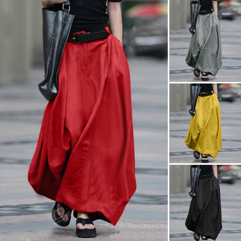 2020 ZANZEA Elegant Women' Linen Maxi Skirts Spring Sundress Summer Elastic Waist Vestidos Female Button Robe Femme Plus Size, Black
2020 ZANZEA Elegant Women' Linen Maxi Skirts Spring Sundress Summer Elastic Waist Vestidos Female Button Robe Femme Plus Size, Black