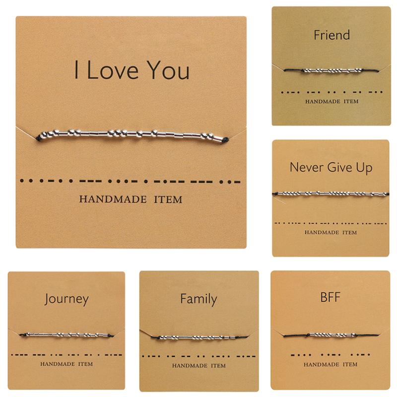 Morse Code Braided Couple Bracelet Black Rope Matching Couple Jewelry Charm Adjustable Friendship Family Inspirational Bracelets
Morse Code Braided Couple Bracelet Black Rope Matching Couple Jewelry Charm Adjustable Friendship Family Inspirational Bracelets