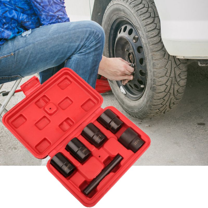 6Pcs 1/2 inch Twist Socket 5 Damaged Worn Lug Nut Lock Remover Bolt Extractor Tool Set
6Pcs 1/2 inch Twist Socket 5 Damaged Worn Lug Nut Lock Remover Bolt Extractor Tool Set