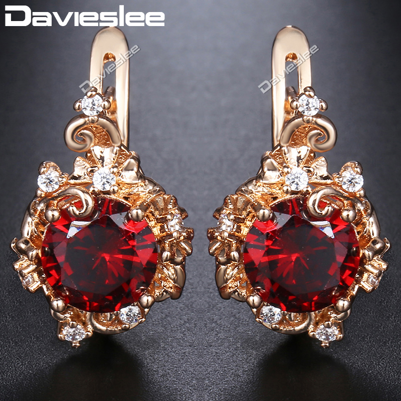 Davieslee Stud Earrings For Women Round Red CZ Rhinestones 585 Rose Gold Filled Womens Earring Fashion Jewelry Girls Gift DGE147
Davieslee Stud Earrings For Women Round Red CZ Rhinestones 585 Rose Gold Filled Womens Earring Fashion Jewelry Girls Gift DGE147