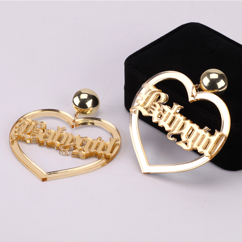 New Big Large Heart Night Club Punk Hiphop Earrings Mirror Long Acrylic Letter Earrings For Women Brincos Women Aretes Grandes
New Big Large Heart Night Club Punk Hiphop Earrings Mirror Long Acrylic Letter Earrings For Women Brincos Women Aretes Grandes
