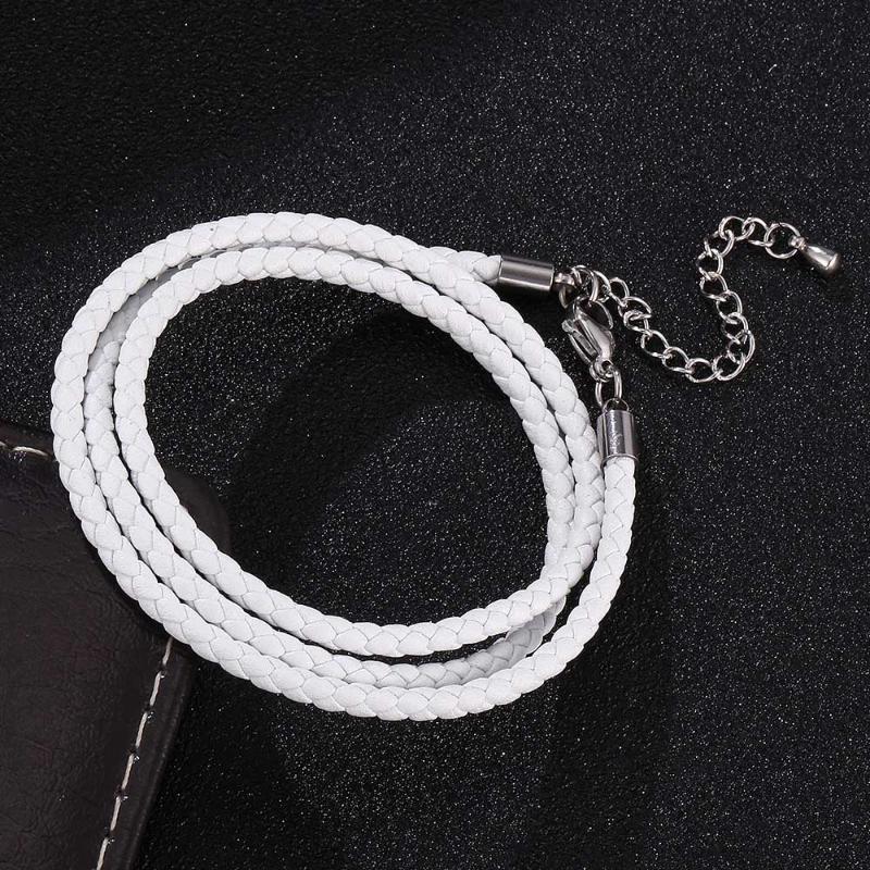 White Braided Leather Multilayer Charm Bracelet Women Lobster Clasp Ajustable Rope Bracelets Fashion Jewelry Gifts
White Braided Leather Multilayer Charm Bracelet Women Lobster Clasp Ajustable Rope Bracelets Fashion Jewelry Gifts