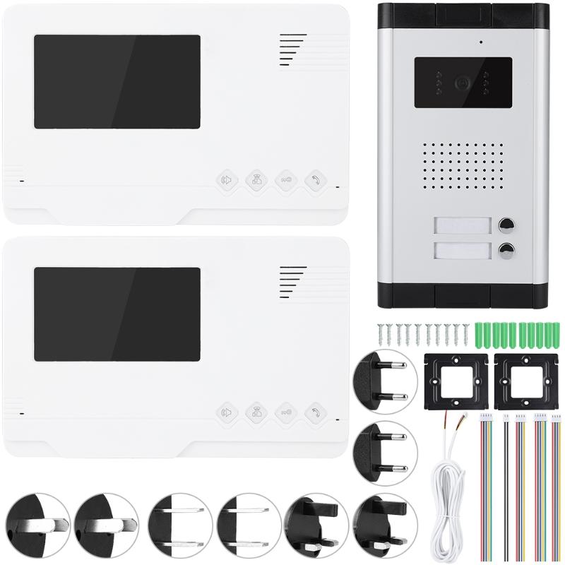 4.3in TFT Video Door Phone Doorbell Intercom Kit 1 Camera 2 Monitors IR Night Vision
4.3in TFT Video Door Phone Doorbell Intercom Kit 1 Camera 2 Monitors IR Night Vision