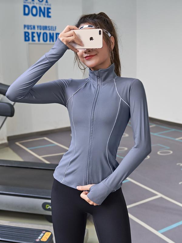 Fitness top women casual running tight yoga wear long sleeve net red jacket sports jacket autumn, Purple
Fitness top women casual running tight yoga wear long sleeve net red jacket sports jacket autumn, Purple