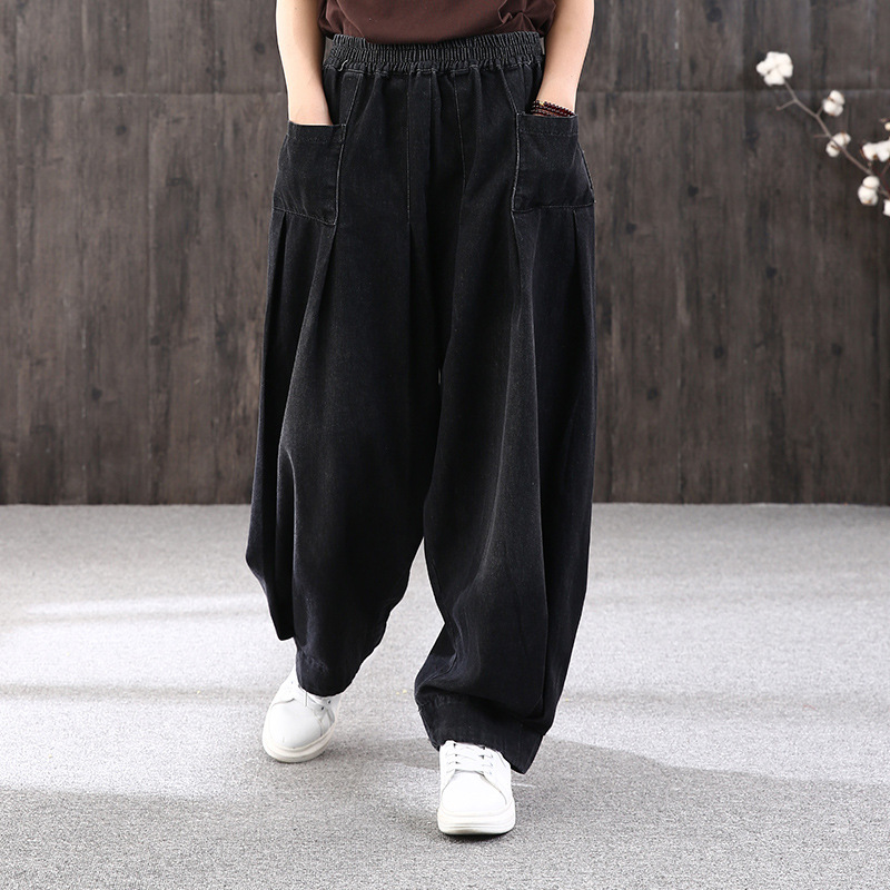 Women Jeans 2020 Autumn Winter Large size Loose Retro Denim Pants New Ladiesq Elastic Waist pocket Casual All-match Trousers, Black
Women Jeans 2020 Autumn Winter Large size Loose Retro Denim Pants New Ladiesq Elastic Waist pocket Casual All-match Trousers, Black