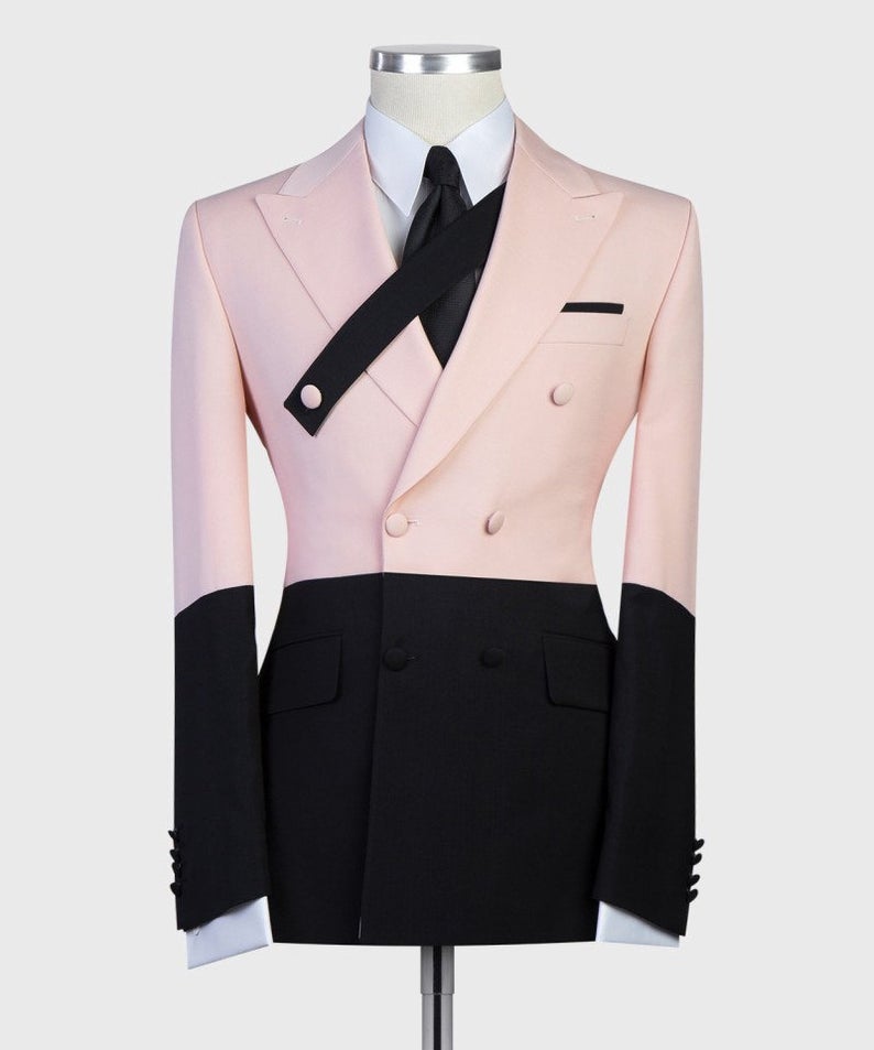 Designer Mens Suits Solid Wedding Groom Tuxedos Custom Made Contrast High Quality Formal Mens Suit Wedding Mens Suits