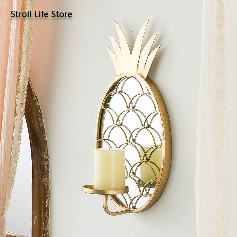 Creative Nordic Glass Candle Holders Gold Metal Mirror Pineapple Wall Hanging Candlestick Living Room Home Decorative Gift FC474
Creative Nordic Glass Candle Holders Gold Metal Mirror Pineapple Wall Hanging Candlestick Living Room Home Decorative Gift FC474