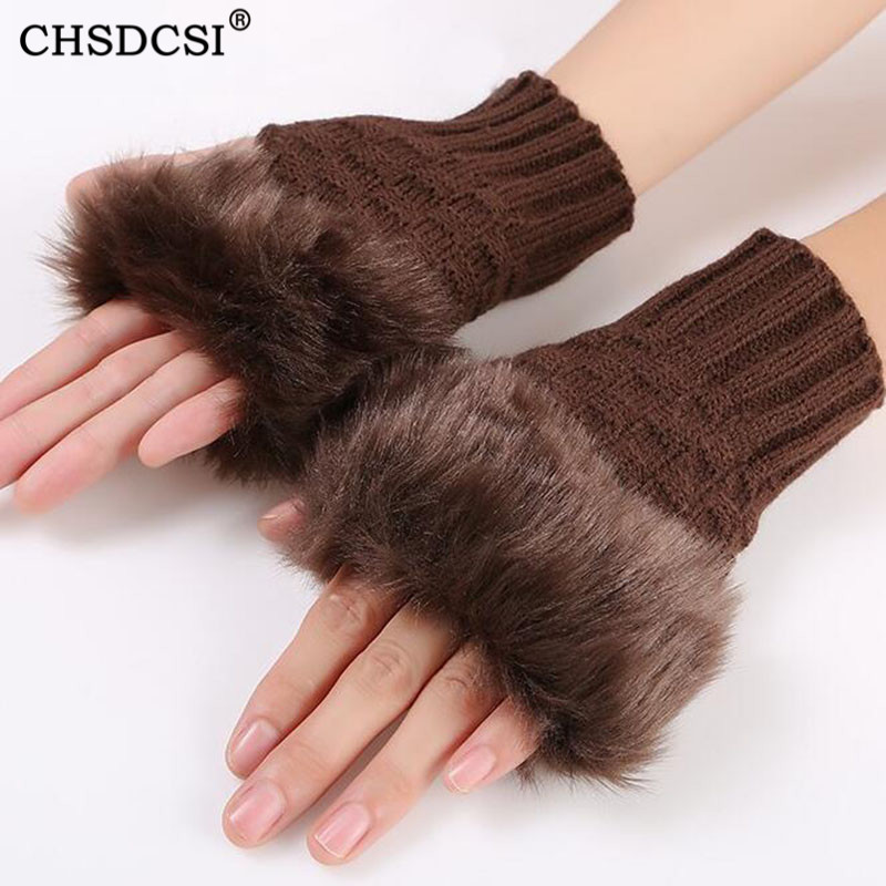 CHSDCSI Winter Knitting Fingerless Gloves Women Cute Faux Fur Knitted Gloves Female Warmer Wrist Hand Mitten Girls
CHSDCSI Winter Knitting Fingerless Gloves Women Cute Faux Fur Knitted Gloves Female Warmer Wrist Hand Mitten Girls