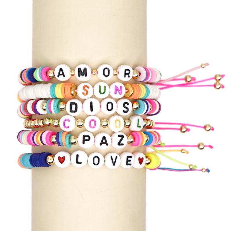 GRAPES Heishi Beads Bracelets For Women Summer Bracelet 2020 Letter Custom Pulseras Rainbow Boho Multicolor Handmade Jewelry
GRAPES Heishi Beads Bracelets For Women Summer Bracelet 2020 Letter Custom Pulseras Rainbow Boho Multicolor Handmade Jewelry
