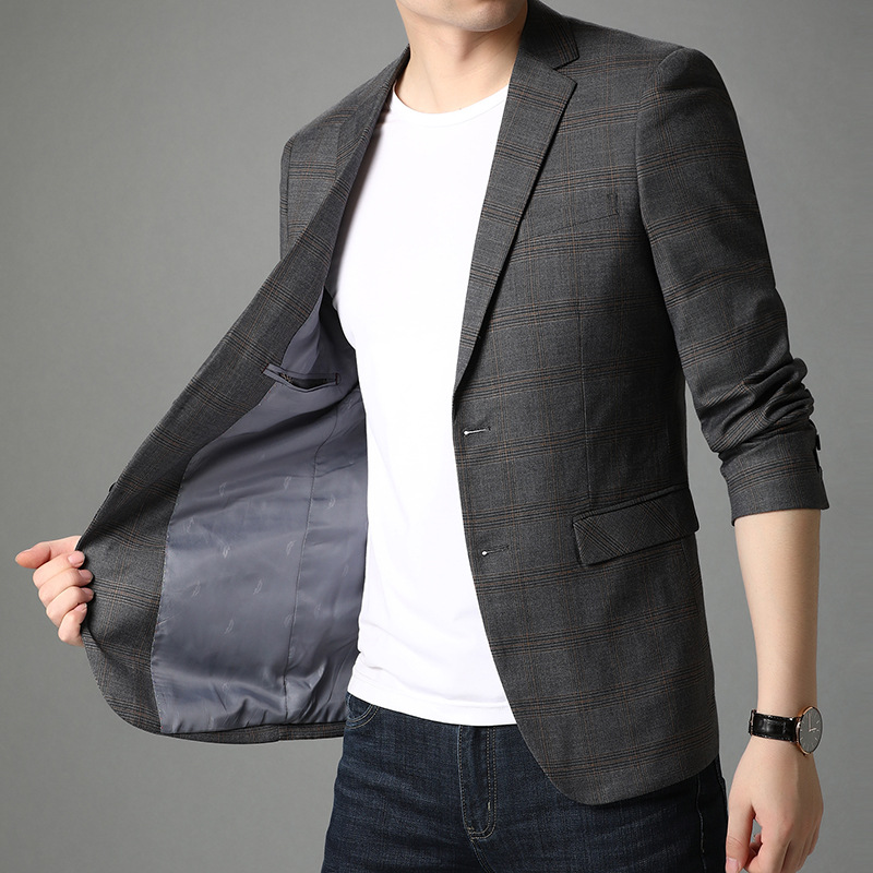 Men's Business Suit Plaid Casual Coat British-Style High-End Middle-aged Men's Suit, High end suit dark gray
Men's Business Suit Plaid Casual Coat British-Style High-End Middle-aged Men's Suit, High end suit dark gray