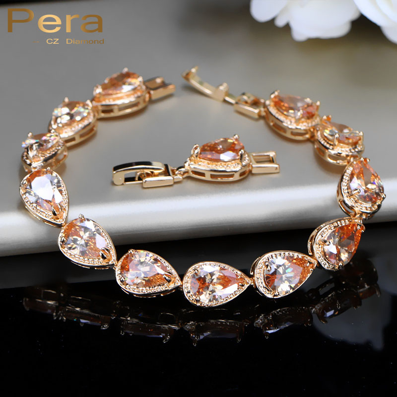 Charm Bracelets Pera Classic Gold Color Connected Champagne Cubic Zircon Bridal Wedding Bracelet Jewelry Accessories For Bridesmaid B038
Charm Bracelets Pera Classic Gold Color Connected Champagne Cubic Zircon Bridal Wedding Bracelet Jewelry Accessories For Bridesmaid B038