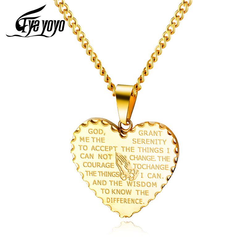 EyeYoYo Explosion Style Male Female Titanium Steel Love Pendant Retro Christ Believer Praying Hands Scripture Necklace EGX1523
EyeYoYo Explosion Style Male Female Titanium Steel Love Pendant Retro Christ Believer Praying Hands Scripture Necklace EGX1523