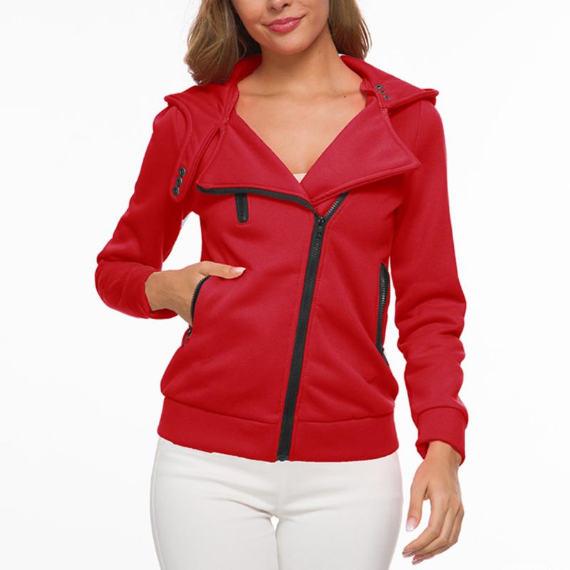 Women Thick Hooded Jacket Inclined Zipper Casual Long Sleeve V-Neck Chaqueta Mujer Veste Femme Autumn Ladies Jackets, Black
Women Thick Hooded Jacket Inclined Zipper Casual Long Sleeve V-Neck Chaqueta Mujer Veste Femme Autumn Ladies Jackets, Black