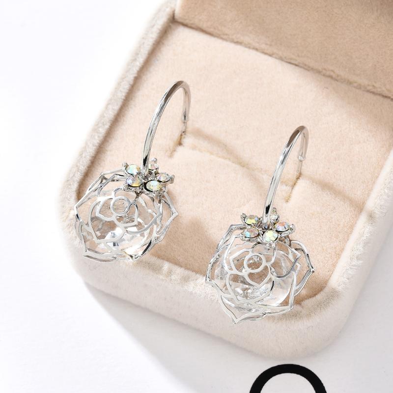 Fashion Hollow Out Rose Silver color Drop Dangle Earrings Women Jewelry Korean Fashion Trendy Crystal Earrings
Fashion Hollow Out Rose Silver color Drop Dangle Earrings Women Jewelry Korean Fashion Trendy Crystal Earrings