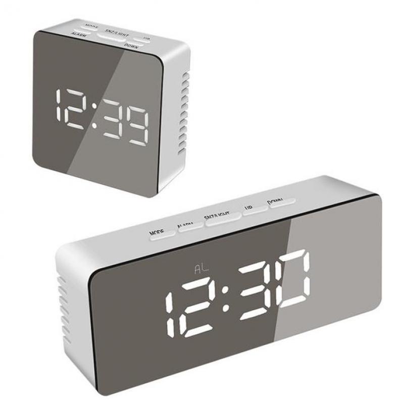 LED Electronic Alarm Clock USB Digital Mirror Clock Morning Table Wake Up Light Time Temperature Display Home Decoration
LED Electronic Alarm Clock USB Digital Mirror Clock Morning Table Wake Up Light Time Temperature Display Home Decoration